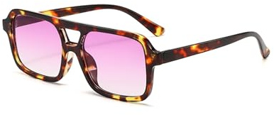 WDZAYXC Stilvolle Rechteckig Sonnenbrille für Damen Herren, UV-Schutz(Rosa)