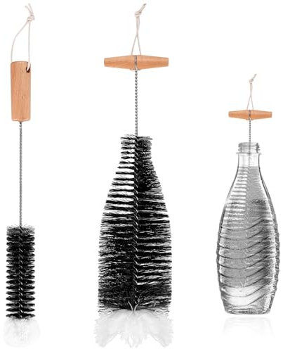 2 STK Flaschenbürste Kompatibel mit Sodastream Flasche Flaschenreiniger Bürste, Glasflaschen Reinigungsbürste für Glaskaraffe Trinkflaschen Sodaflaschen Flaschenbürste