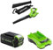 Greenworks 40V Cordless Leaf Blow Vac with Brushless Motor, 280km/h, 9.63m³/min, 45L Mulching Bag, 5Ah Battery & Charger, 3 Year Guarantee