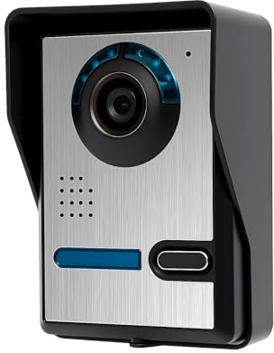 Mqwdxzfes 7 pulgadas 4 hilos video portero con cámara, 16 melodías visión nocturna, audio de 2 vías, apertura de puerta, monitor de intercomunicación, sistema de timbre para casa apartamento villa