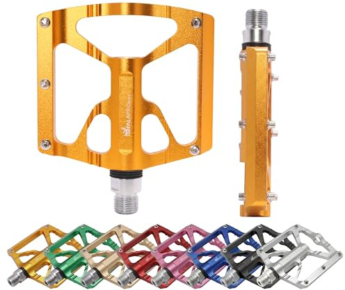IMPALAPRO Pedales de Plataforma Aluminio CNC Ultraligeros 320g (Naranj dor)
