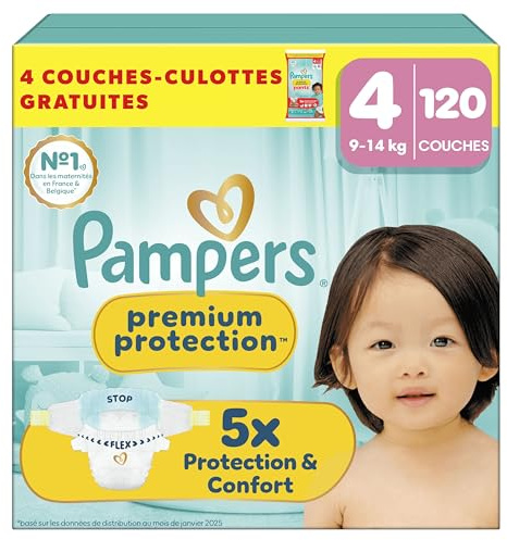 Pampers Premium Protection Couches Taille 4 x120 + 4 Couches-Culottes