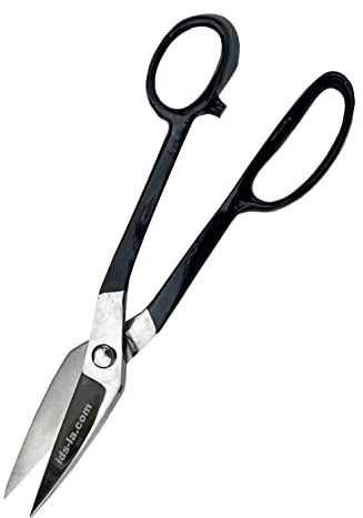Heavy-Duty 12 Pattern Shears – Knife-Edge Steel Blades for Precision Cutting | High-Leverage Fabric & Paper Scissors with black enamel Handles