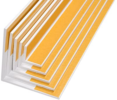 BawiTec Kunststoff Winkelprofil,Schenkel 40x40 mm,Länge 200cm,selbstklebend,Farbe weiß,Kunststoffwinkel,Klebeband,Fensterleiste,Profil Winkel,Bauprofil,Fensterwinkel,Breite 40mm
