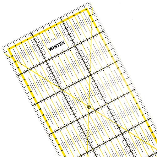 WINTEX Universal Schneiderlineal 15x60 cm - Quilt Schneider Patchwork Lineal - Nählineal transparent - Lineal Nähen - Näh Lineal mit cm-Raster und Winkelanzeige - Sewing Ruler