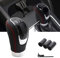 IGRARK 5 Vitesses Pommeau Levier de Vitesse, Universel Manuel Levier de Vitesse Avec 3 Adaptateurs 8mm 10mm 12mm, Changement de Vitesse en Cuir, Accessoires Voiture, Noir Rouge