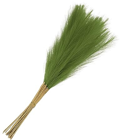 MECCANIXITY 20Pcs Faux Pampas Grass,21/55cm Fake Pampas Grass Decor for Living Room Party Wall Vase Wedding Decoration,Grass Green