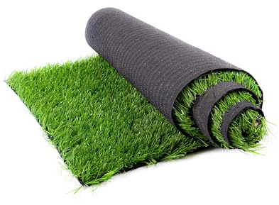 Kunstrasen 1x4 Meter – Täuschend Echter, Pflegeleichter Grasteppich für Balkon, Terrasse & Garten, Weiche Textur, UV-Beständig, Leicht Zuschnittbar, mit Drainagelöchern, Robust & Langlebig