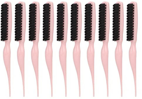 Set di Spazzole Per Cotonatura da Salone a Tre File da 10 Pezzi, Pettine Per Cotonatura con Plettro a Coda di Ratto Per Sezionare I Capelli, Utilizzato Per Controllare I Bordi, Cotonare, Lisciare E Ac