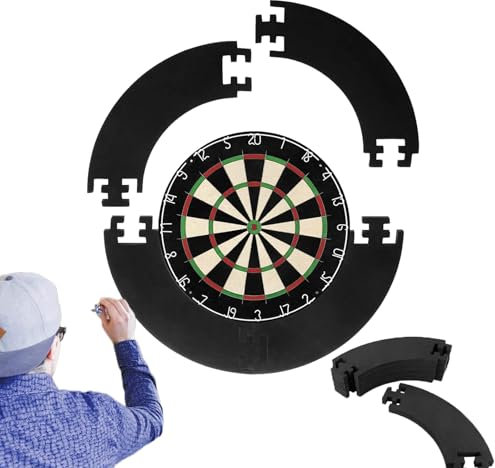 EVDZNA Dart Catchring Surround, Surround Auffangring Dart Backboard, 4 Teiliger Dartscheiben Einfassung, für die Wandschutz Backboard Protection, Einfach EIN zu packen und mit zu nehmen(Schwarz)