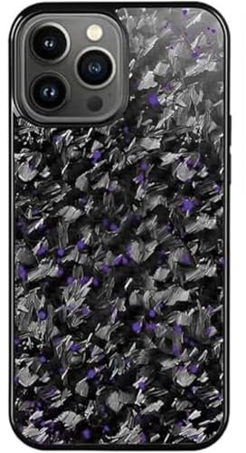 Forged Carbon Fiber Magnetic Phone Case for iPhone 16 15 14 13 12 Pro Max, Real Carbon Fiber Cover (16 Pro, Purple)