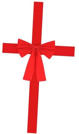 Harilla Weihnachtsbaumschleife, Weihnachtskranzschleife, rot, extra groß, einfach zu verwendende Weihnachtsschleife für die Haustür, für den Weihnachtsbaum im