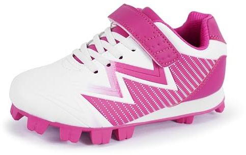 Sooneeya Unisex-Child Outdoor Firm Ground Comfort Easy On and Off Softball Shoes for Toddler Kids Rose Size 11 M US Little Kid