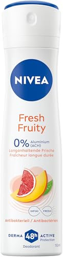 NIVEA Fresh Fruity Deospray, Deo ohne Aluminium (ACH) mit fruchtigem Duft und kühlender Formel, Deodorant mit 48h Schutz und einzigartiger INFINIFRESH Formel (150ml)