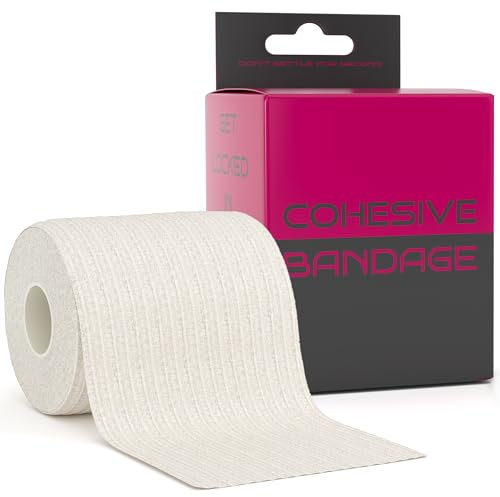 Cohesive Bandage 7.5cm x 4.5m - Self Adhesive Bandage Tape for Injury Recovery, Compression & Ankle Support - Elastic, Sweat-Resistant, Breathable - for Joints, Wrists, Knees & More (White, 1 Roll)