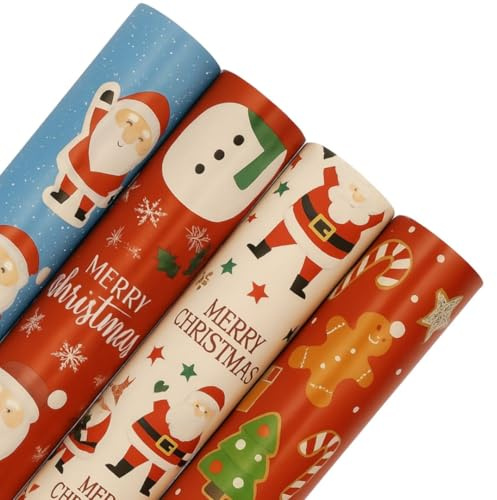 ezkart | 28m (4x7m) Xmas Wrapping Paper - Perfect for xmas, Birthday, Festival, Party Gift & Festive Decor Vintage Gift Wrap | xmas wrapping paper