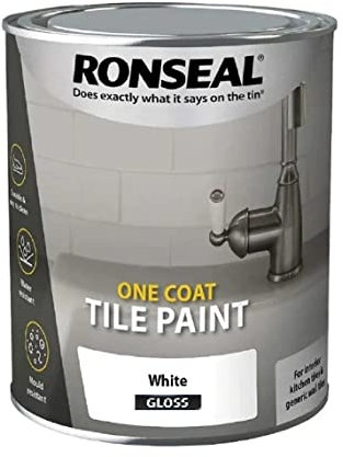 RONSEAL One Coat Tile Paint Brilliant White Gloss 750ml