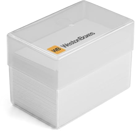 WestonBoxes 70mm Business Card Storage Box, Holds upto 250 BCBs, Clear