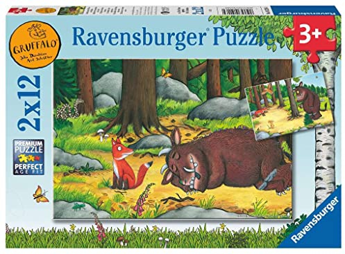 Ravensburger Kinderpuzzle - 05226 Grüffelo und die Tiere des Waldes - Puzzle für Kinder ab 3 Jahren, mit 2x12 Teilen