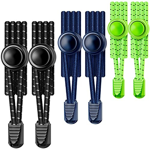 UpUGo 3 Pack No Tie Shoelaces, Elastic Shoe Laces, One Size Fits for Adults, Kids