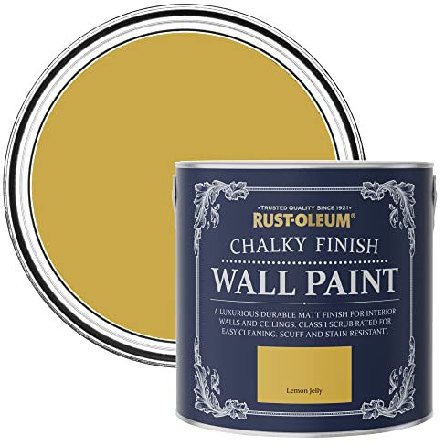 Rust-Oleum Yellow Wall and Ceiling Paint in a Chalky Matt Finish - Lemon Jelly 2.5L