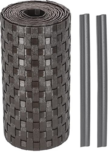 KOTARBAU® Strisce frangivista in Technorattan Solide per giardino e balcone, marrone scuro, 19 cm x 255 cm, biodegradabili, molti colori, estetiche, durevoli, di alta qualità