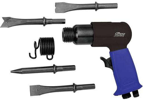FIAC Marteau Burineur Pneumatique 5060, Burineur avec Ciseaux de 125 mm, Ressort de retenue, Mini Graisseur, Impacts par Minute 4500, Pression Max 6,3 Bar