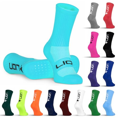 LION SPORTSWEAR Football Grip Socks For Men/Women/Kids - Variety Of Colours To Match Your Team Kit & Sleeve Socks (UK, Alpha, S, Aqua)
