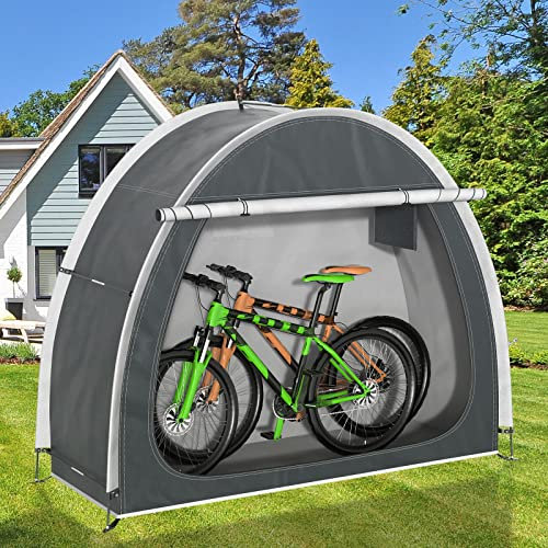 HUYHSD Copribici per riporre all'aperto Impermeabile per 2 Biciclette, Copribici per Deposito per Biciclette, Tessuto Oxford 210D Copribici per Deposito Tenda per Giardino, Campeggio 200X80X165