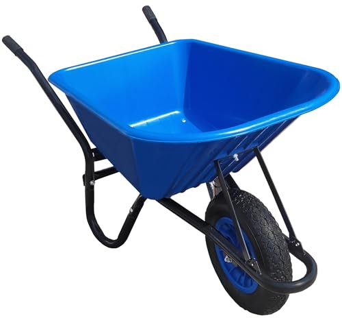 Blue Wheelbarrow - Plastic Wheelbarrow Professional Garden Barrow - TaskBarrow 110 Litre