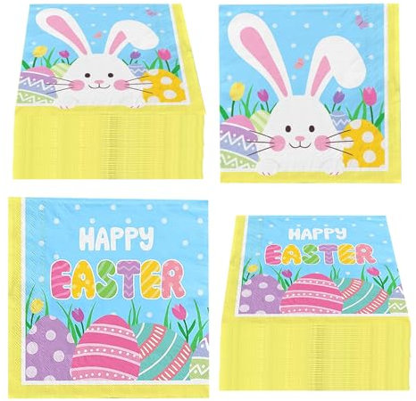 Easter Napkins,Easter Decorations,24 Pcs Easter Napkins Paper,Easter Table Decorations Patterned with Easter Bunny and Egg,Easter Decorations Home for Family Dinner Party Easter Party Supplies (2)
