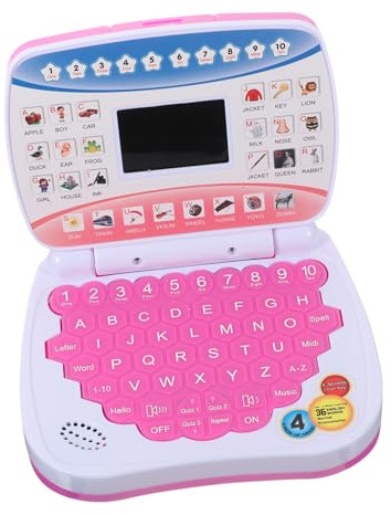 Abaodam Il Mio Primo Portatile - Computer Giocattolo Educativo Per Bambini Con Schermo Led Musica Età 3-7 Anni