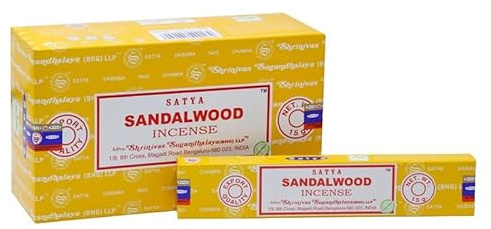 Varillas de Incienso Satya Sándalo 12 Paquetes de 15gr. Sandalwood