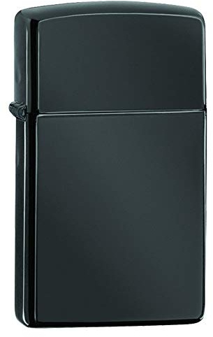 Zippo Briquet tempête – Slim Ebony – Noir Poli Brillant – Modèle de Base – Rechargeable – Réutilisable – Design Coupe-Vent – Boîte Cadeau – Fabriqué aux États-Unis