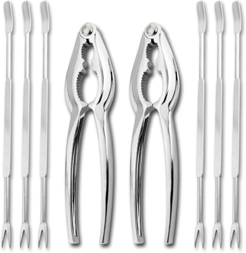 New Star Foodservice 27983 8-Piece Seafood Tool Kit, Includes Lobster Crackers and Forks Set