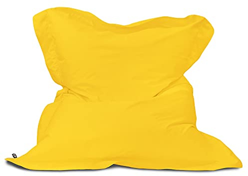 rucomfy Beanbags Kids Indoor/Outdoor Squashy Squarbie Bean Bag. Floor Cushion, Garden Chair or Sun Lounger. Water Resistant 125 x 100cm (Yellow, Beanbag Only)