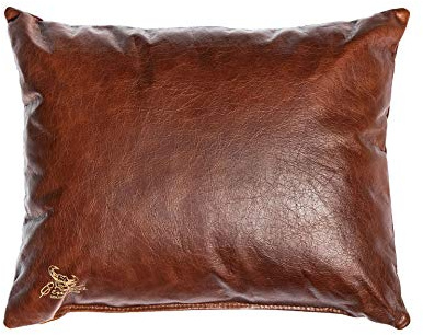 Centaur - Cojín 100% Cuero Genuino - Castaño Claro 50 x 40 cm Cojín de Cuero Decorativo para sofá o Dormitorio, fácil de Limpiar. Hecho a Mano en Alemania.