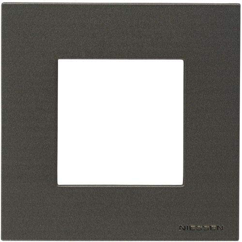 CABLEPELADO Marco compacto para 1 elemento Niessen Zenit | Marco de 1 elemento y bastidor | N2271AN | 85x85 mm | Apto para superficie y empotrar | Color Antracita| 1 Elemento