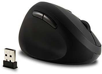 Kensington Pro Fit Ergo Kabellose Maus für Linkshänder, Computermaus mit Ergonomischem Design für Linkshänder, 6-Tasten-Steuerung und USB-Anschluss, Schwarz, K79810WW