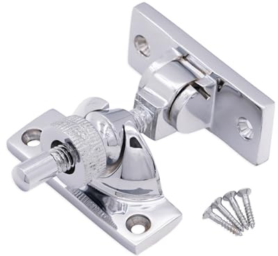 Brighton Victorian Brass/Chrome SASH Screw Down Wedge Window Fastener (Polished Chrome)