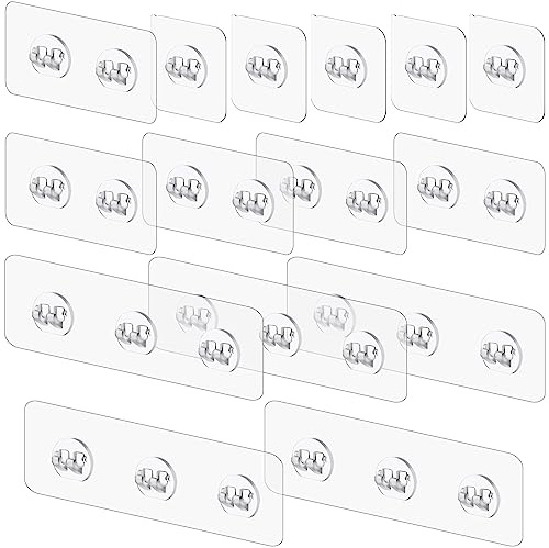 vivinin 15 Pack Shower Caddy Adhesive Replacement, Shower Shelf Adhesive No Drilling, Adhesive Hooks for Showe Caddy, Soap Holder, and Kitchen Racks