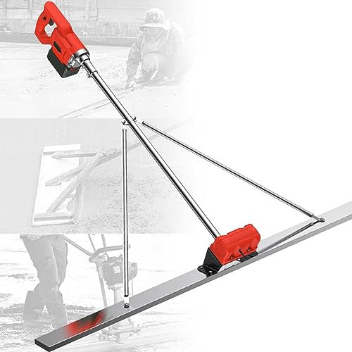 LTSRLL Massetto Elettrico Senza Fili 1,5 m/4,9 Piedi, 6000 ma Righello antimanomissione per livellamento della Superficie in calcestruzzo Alimentato a Batteria