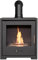 OKO S3 Bio Ethanol Stove in Charcoal Grey with Angled Stove Pipe