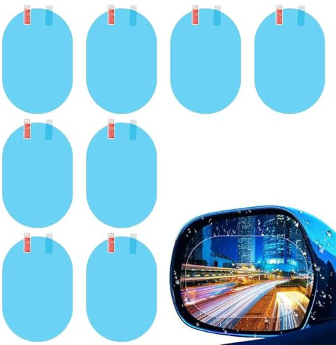 KOQAIIZ 8 Stück Rückspiegel Regenschutzfolie,Auto Rückspiegel Regenschutz Folie,135 * 95MM Wasserdicht Anti-Fog-Spiegel Schutzfolie, für Universalfahrzeug Trunk Side Windows Spiegel