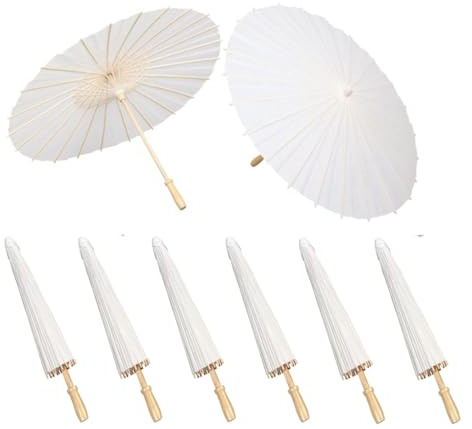 Tagtight 8 Pezzi Ombrelli Giapponesi in Carta Oliata Decorativi, Ombrellone In Carta per Matrimonio, 40 Cm, Ombrelli Parasole Fatto a Mano per Addio al Nubilato, Oggetti di Scena per Foto