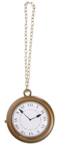 SAFIGLE Jumbo Uhr Halskette：Vatertagsgeschenk Taschenuhr Herren Retro Zahnrad Goldene Jumbo-Uhr-Halskette FüR Halloween - KostüMzubehöR FüR WeißEs Kaninchen, Hip-Hop-Rapper, Party-Dekoration