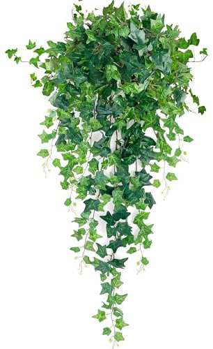 YMIFEEY Efeu Künstlich Hängepflanze 120cm Fake Efeu Girlande Kunstpflanze Hängend Kunst Ranken Ivy Kunstefeu Künstliche Pflanze Zimmerpflanzen für Wand Regal Balkon Zimmer Deko