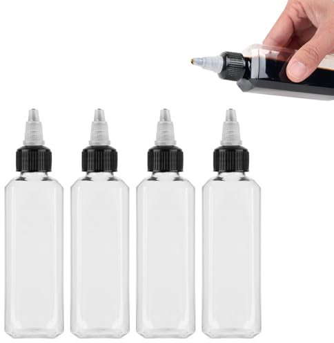 SOGHO 4 Stück 100ml Squeeze Flasche,Dosierflasche,Quetschflasche,Saucenflasche,Spenderflasche,Squeeze Flaschen Ölflasche,Squeeze Ölspender Flaschen,Öl Behälter für flüssige Würzmittel.