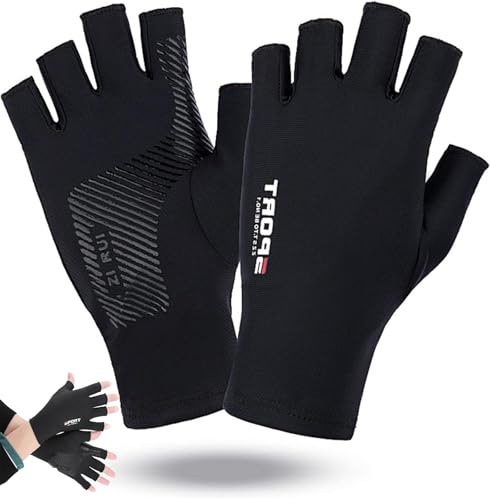 Gant Velo Homme, Gants Demi-Doigts Courts, Gant De Sport Anti-Dérapants, Rotection Solaire, Antidérapants, Gants De Conduite Sans-Doigts Pour Conduite Moto Golf Cyclisme Camping Voyage