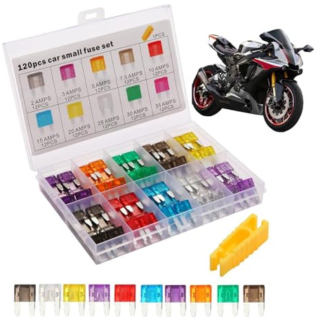 Hozaenwa Autosicherungen Sortiment Set - 120 Teile Gemischtes Sicherungs Set - Ersatzteilzubehör Für Boot Anhänger Kraftfahrzeuge Motorräder